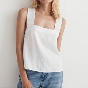 Madewell 100% Linen Cross-Back Sleeveless Top